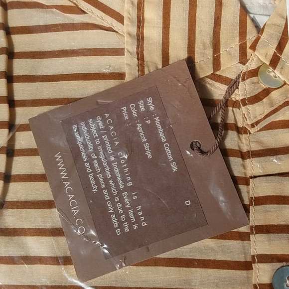 New acacia apricot stripe mombasa cotton silk P XS - Picture 5 of 12